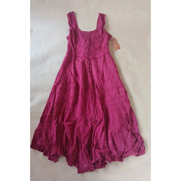Scully Western Dress Womens XXL Sleeveless Midi Burgundy F0_HC118 Renn Fair - Picture 3 of 13